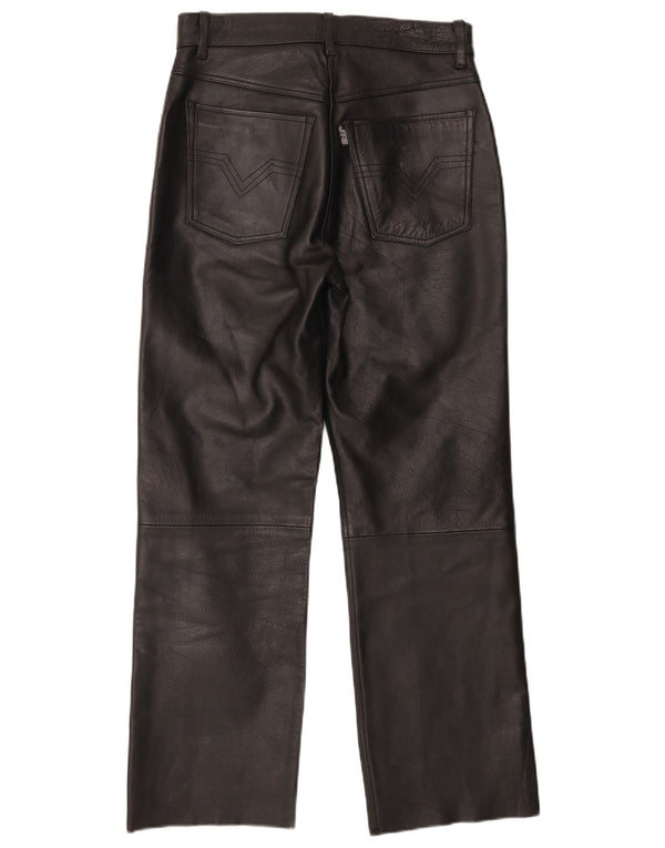 JTS Pantalon motard droit en cuir pour femme UK 12 Medium W30 L28 Noir