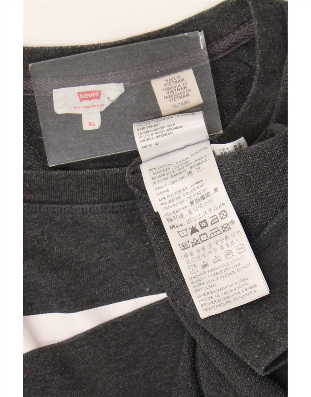 Levi's Sweat-Shirt Graphique Femme UK 18 XL Gris Coton