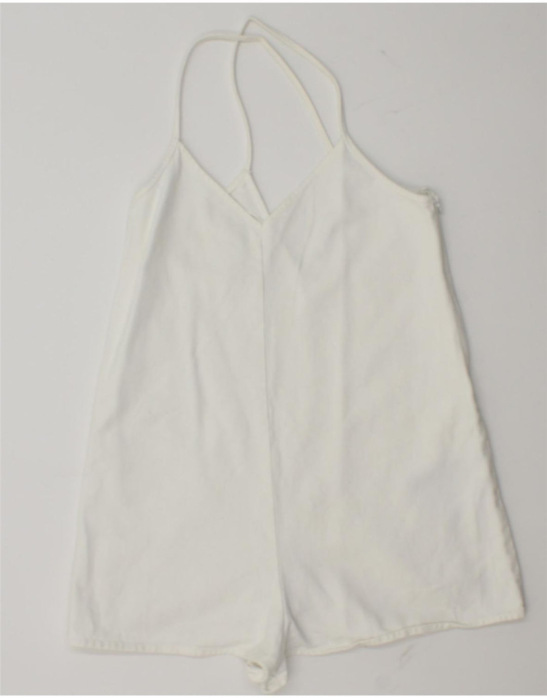 ZARA Combishort Femme UK 10 Petit Coton Blanc