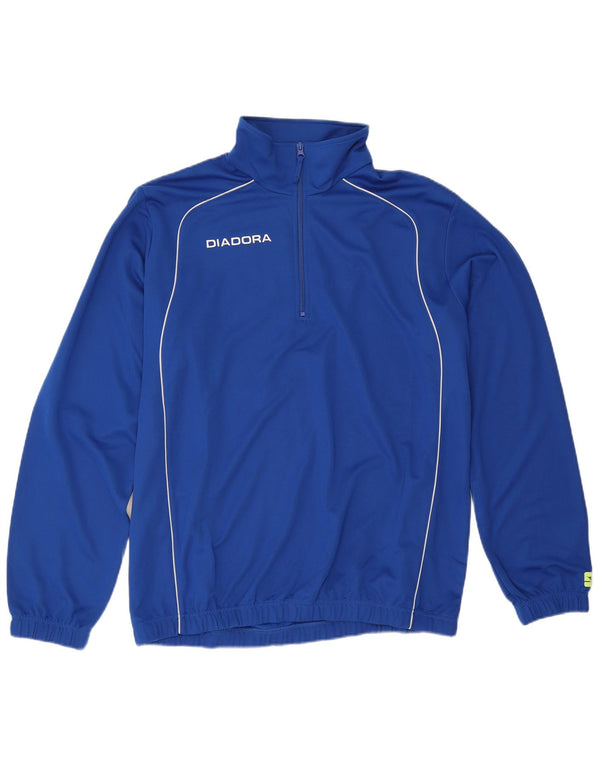 Diadora Homme Zip Neck Pull Survêtement Top XL Bleu Polyester