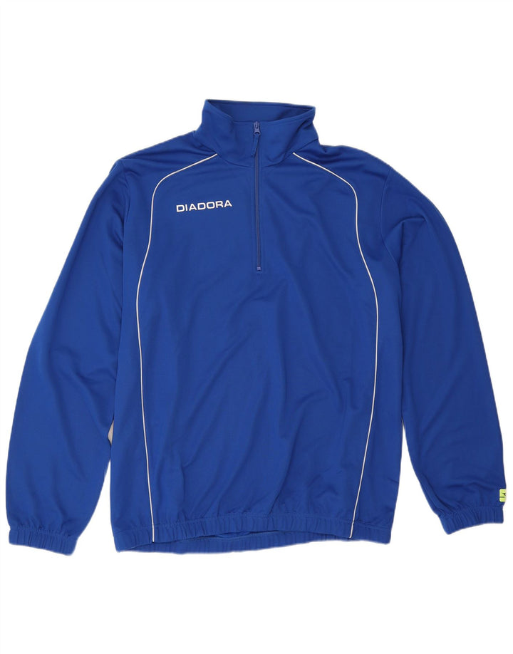 Diadora Homme Zip Neck Pull Survêtement Top XL Bleu Polyester