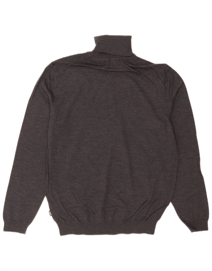 Hugo Boss Pull Regular Fit à col roulé pour homme Gris moyen Laine vierge