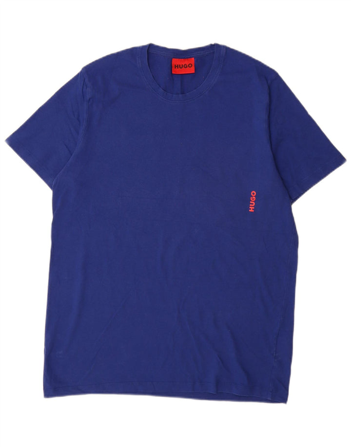 Hugo Boss Homme T-Shirt Top Large Bleu Coton