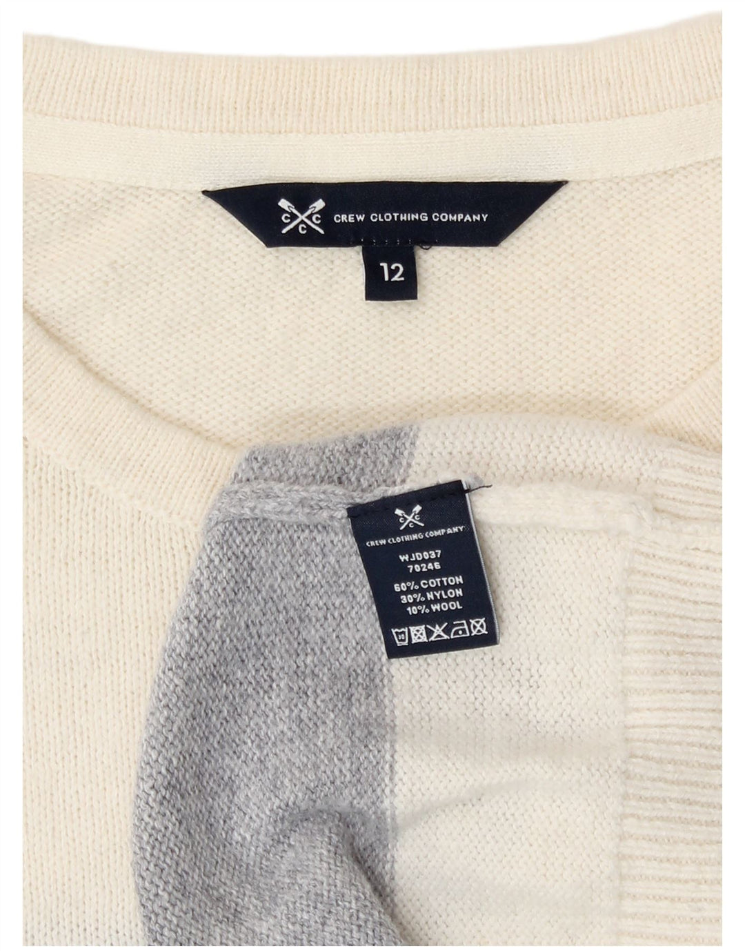 Crew Clothing Pull à col rond pour femme UK 12 Medium Off White