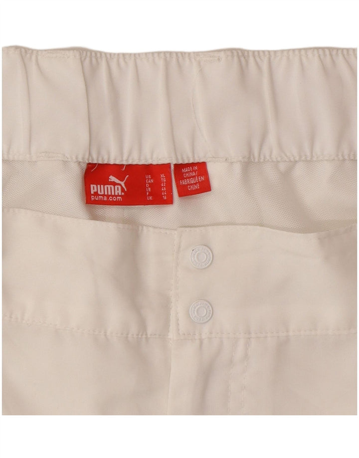 PUMA Short décontracté pour femme UK 16 Large W34 Blanc