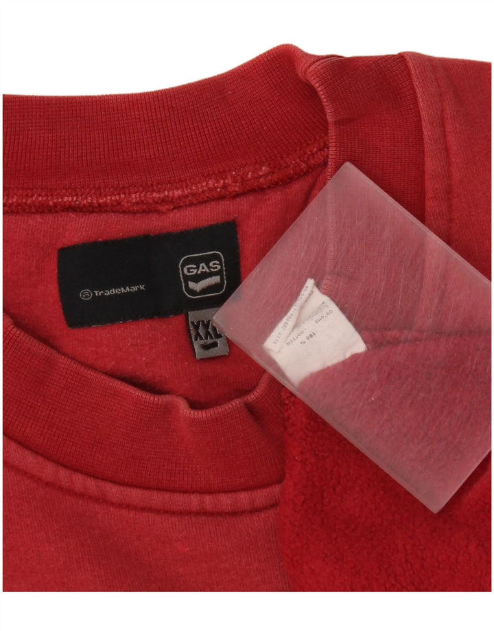 Gas Sweat-shirt graphique pour homme en coton rouge 2XL
