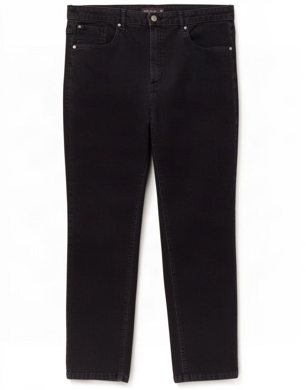 Marks & Spencer Pantalon taille haute en velours côtelé pour femme UK 18 XL W38 L27 Bleu marine B