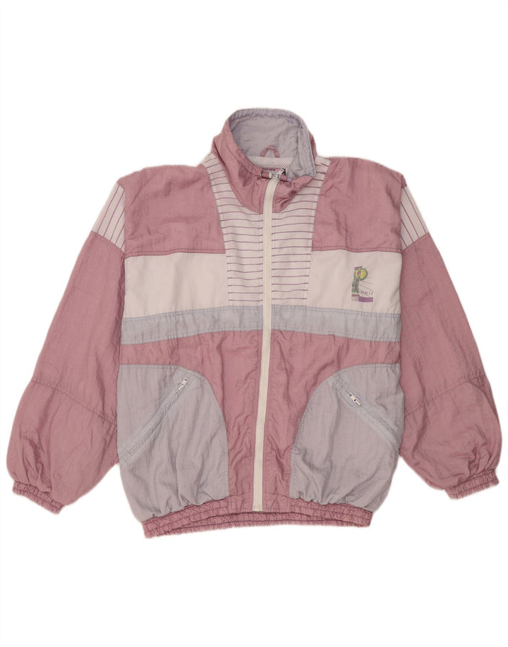 vintage Mens Survêtement Top Veste XL Rose Colourblock