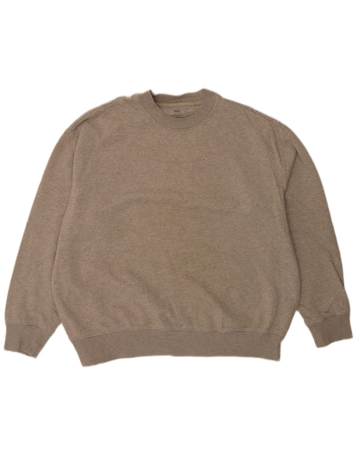 Marks & Spencer Sweat-shirt surdimensionné pour homme XL en coton moucheté gris