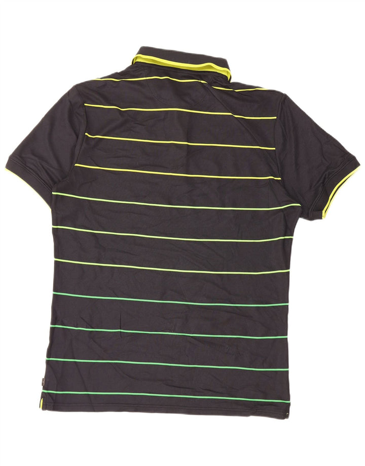 Calvin Klein Polo de golf pour homme en polyester rayé noir moyen