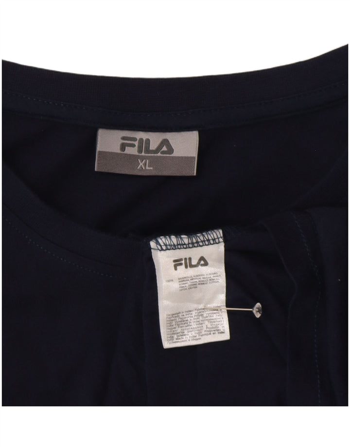 Fila T-Shirt Homme Top XL Bleu Marine Coton