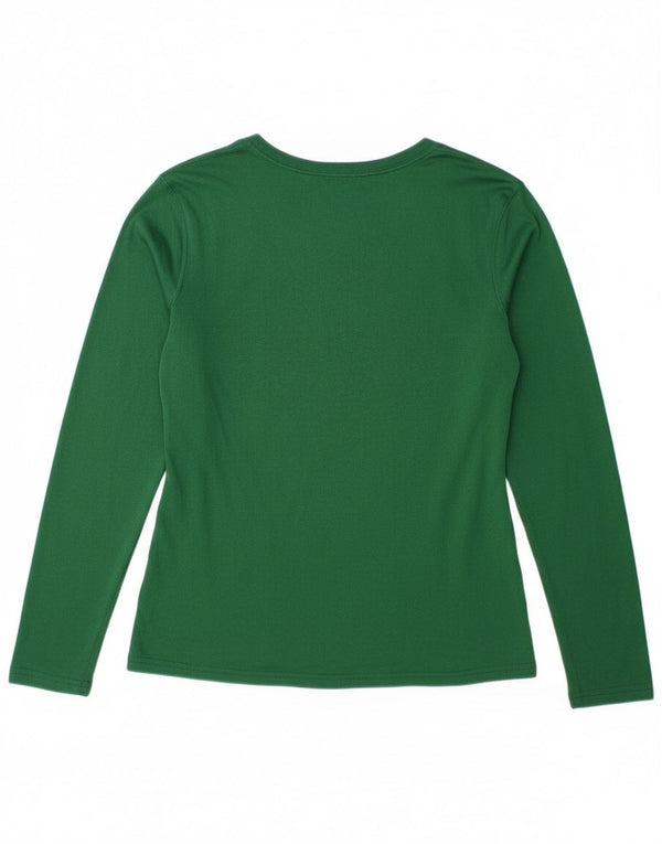 Nike Haut Dri Fit à manches longues pour femme UK 14 Vert moyen Polyester