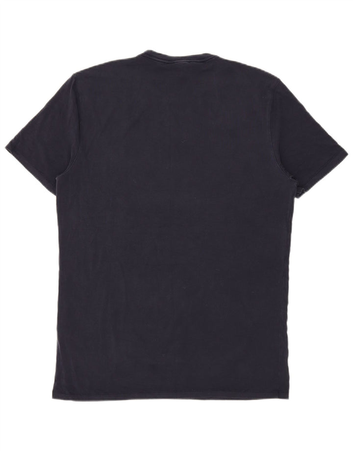Reiss Homme T-Shirt Top Large Bleu Marine Lyocell