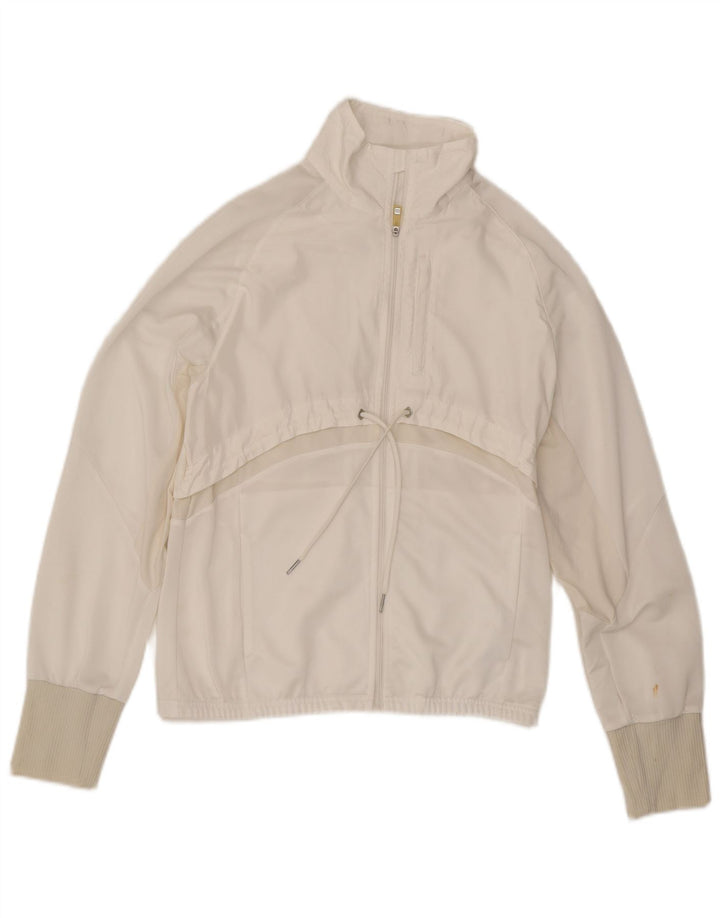 ADIDAS Femmes Clima 365 Survêtement Top Veste UK 10 Petit Blanc Polyester