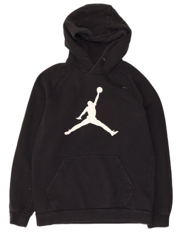 JORDAN Pull à capuche graphique pour homme en coton noir moyen