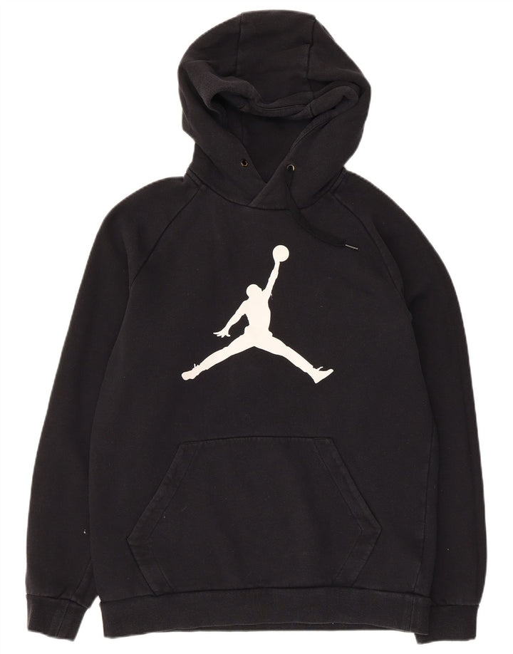 JORDAN Pull à capuche graphique pour homme en coton noir moyen