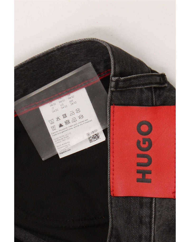 Hugo Boss Jean droit effet vieilli W34 L27 gris coton