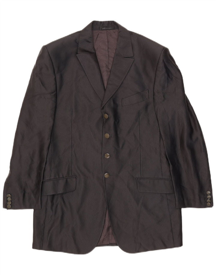 Carlo Pignatelli Veste Blazer 4 Boutons pour Homme IT 50 Grandes Rayures Noires