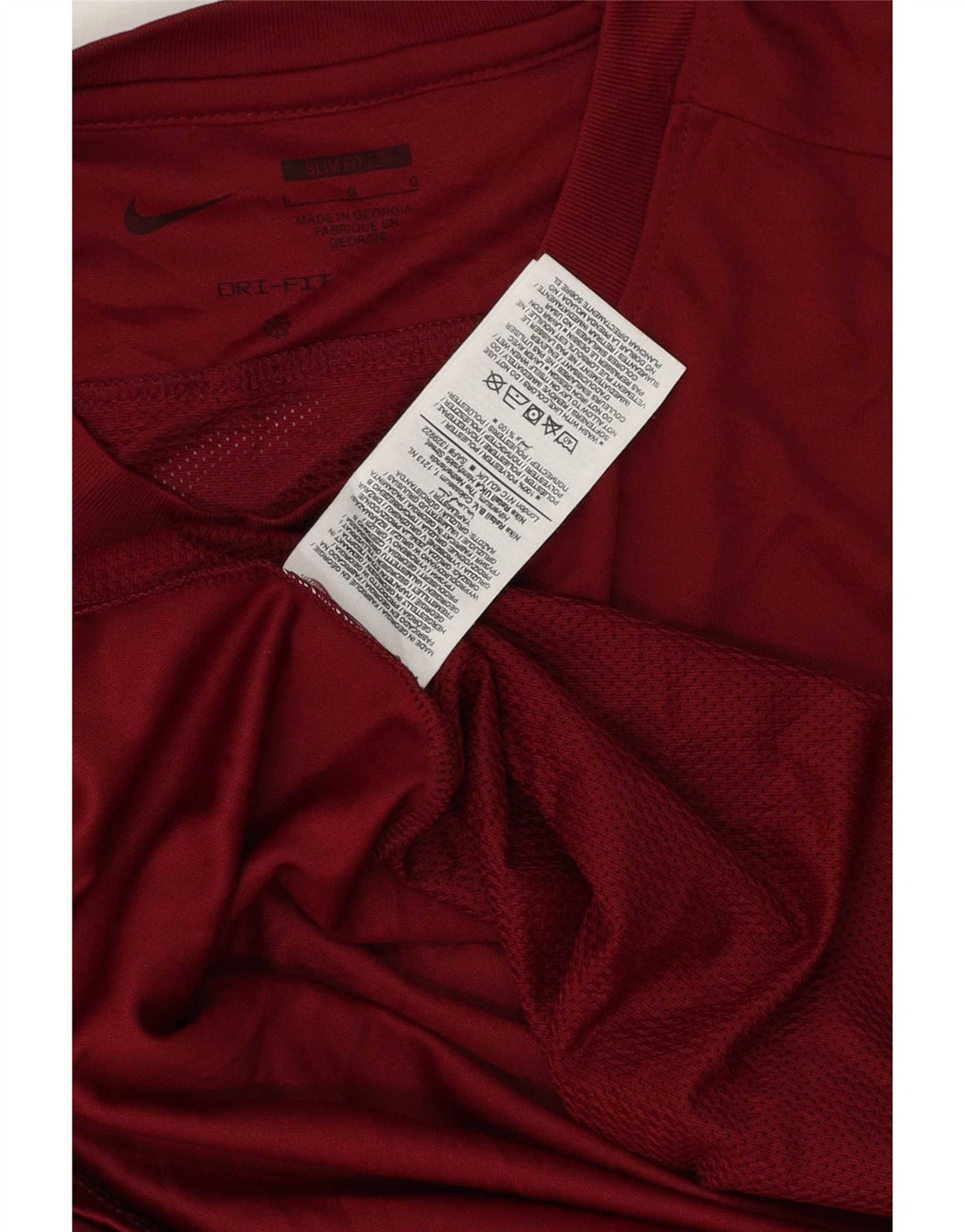 Nike Hommes Dri Fit Slim T-Shirt Haut Large Bordeaux Polyester