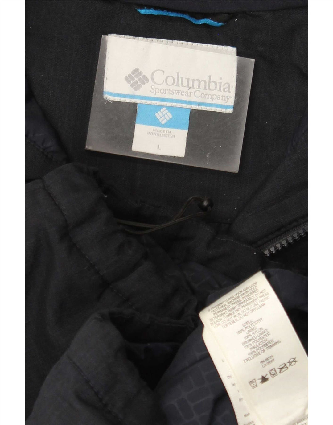 Columbia Veste coupe-vent à capuche pour homme UK 40 Large Bleu marine Polyester