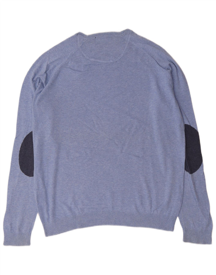 Zara Pull ras du cou pour homme XL en coton bleu