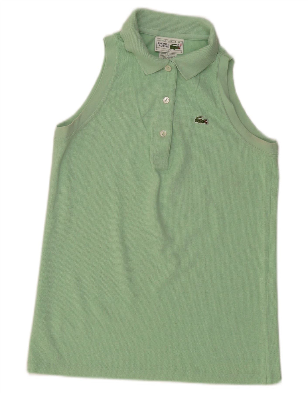 Lacoste Polo sans manches femme taille 38 coton vert moyen
