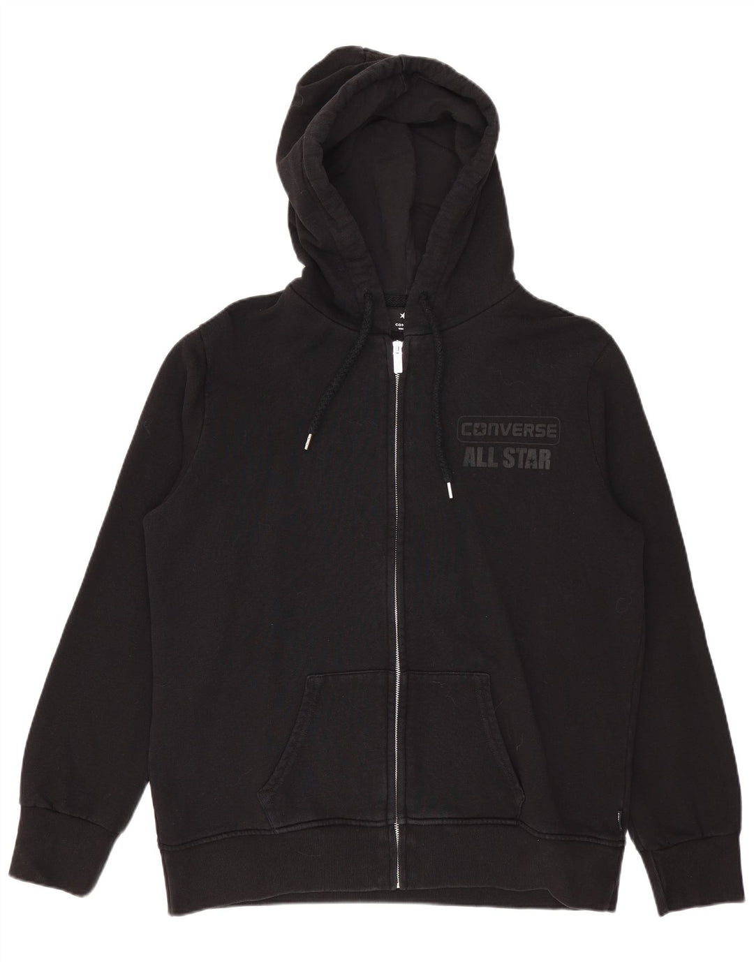 Converse Sweat à Capuche Graphique Zippé Homme Noir Moyen Coton