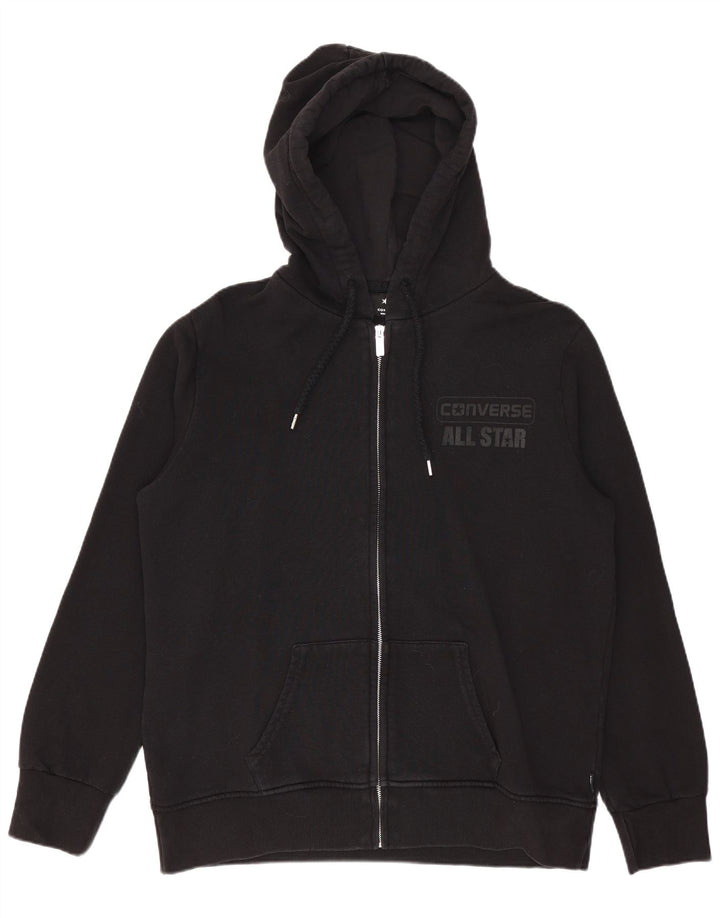 Converse Sweat à Capuche Graphique Zippé Homme Noir Moyen Coton