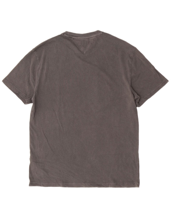 Tommy Hilfiger T-shirt graphique pour hommes, grand, gris, coton