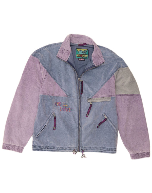Great Escapes Veste de survêtement en velours pour femme UK 18 XL Bleu Colorblock