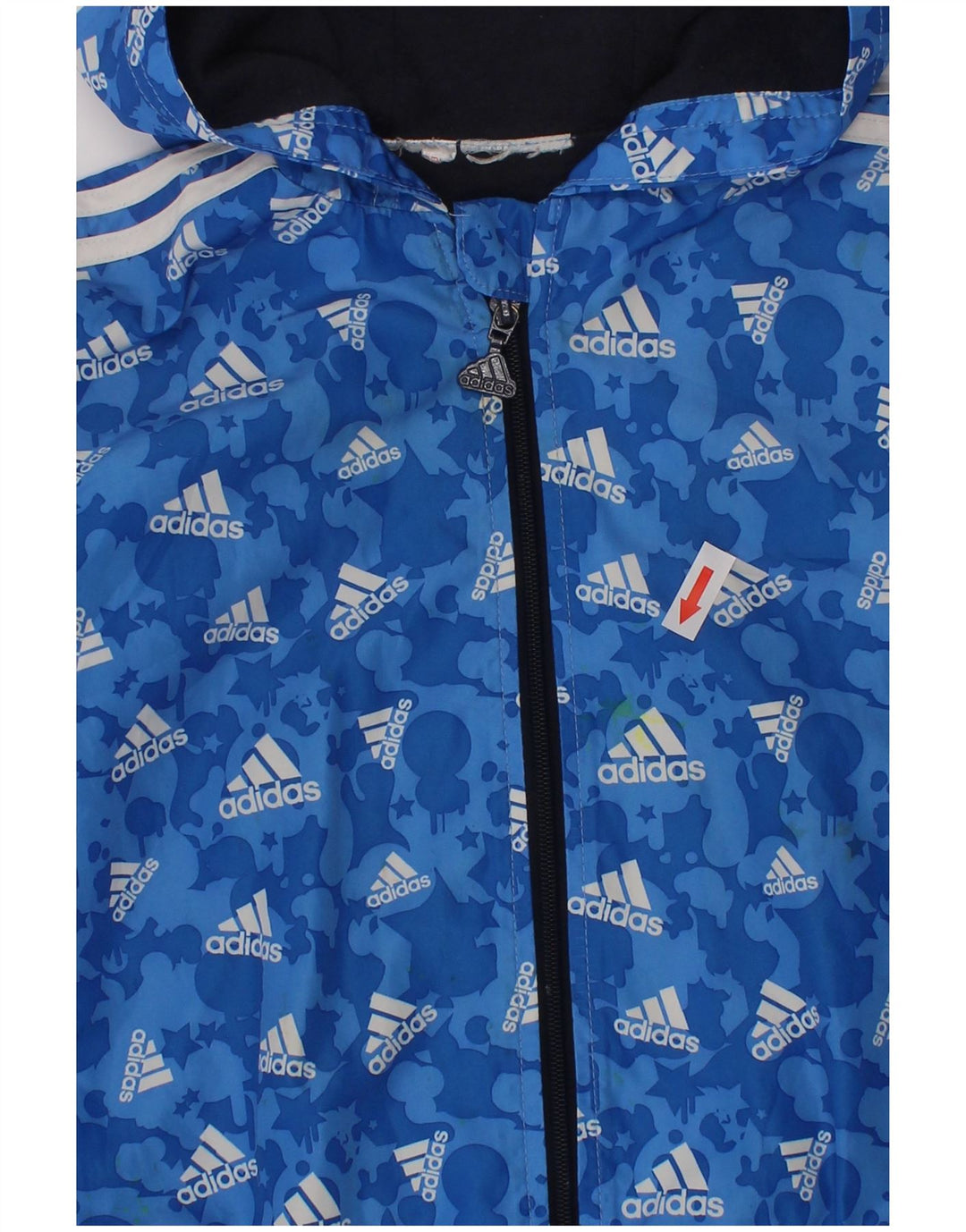 Adidas Veste coupe-vent à capuche graphique pour garçon 2-3 ans Bleu Polyester