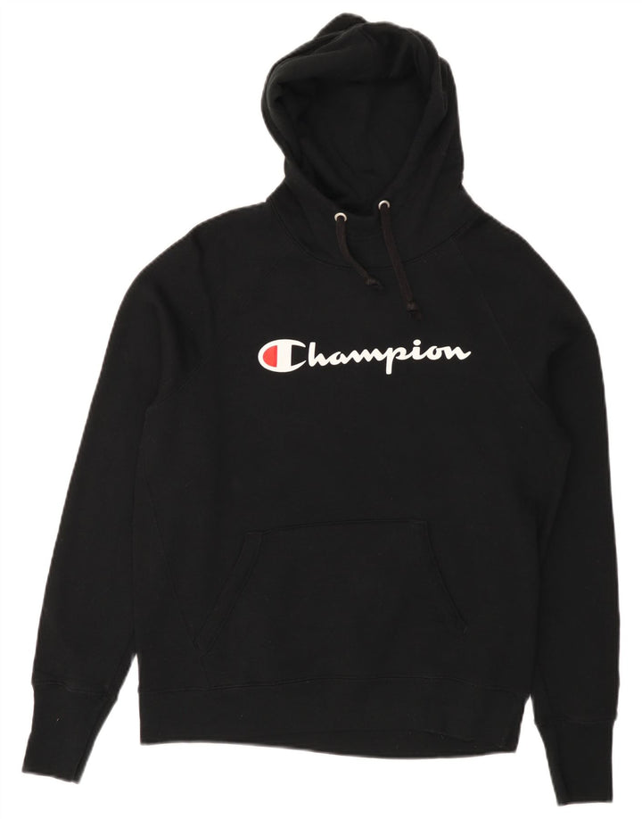 CHAMPION Pull à capuche graphique pour femme, petit, noir, polyester