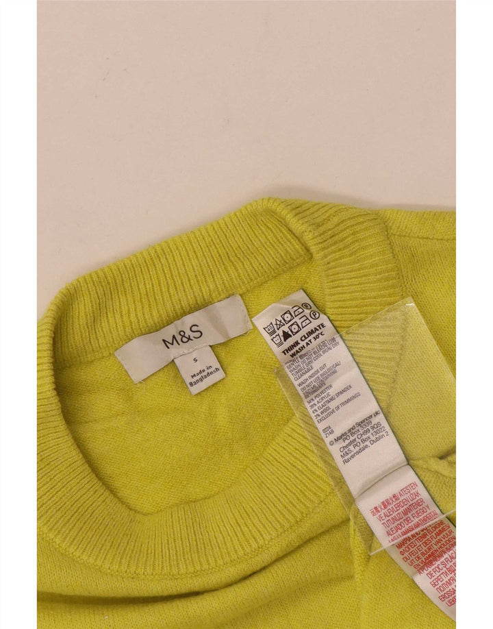 Marks & Spencer Pull col bateau pour femme UK 10 Petit Jaune