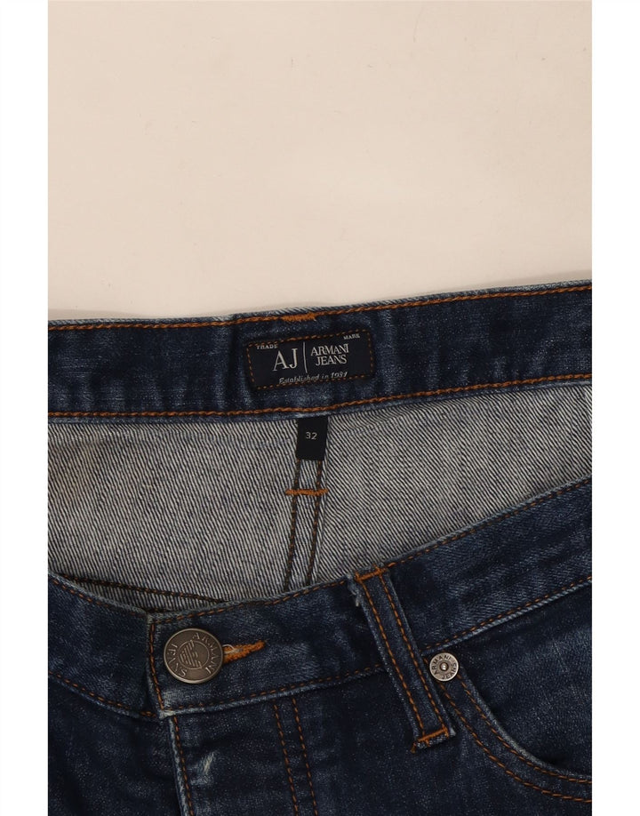Armani Femme Jean Droit Coupe Regular W32 L31 Bleu Coton