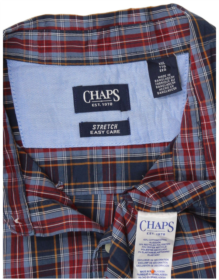 CHAPS Chemise Homme Facile d'entretien 2XL Bleu Marine à Carreaux