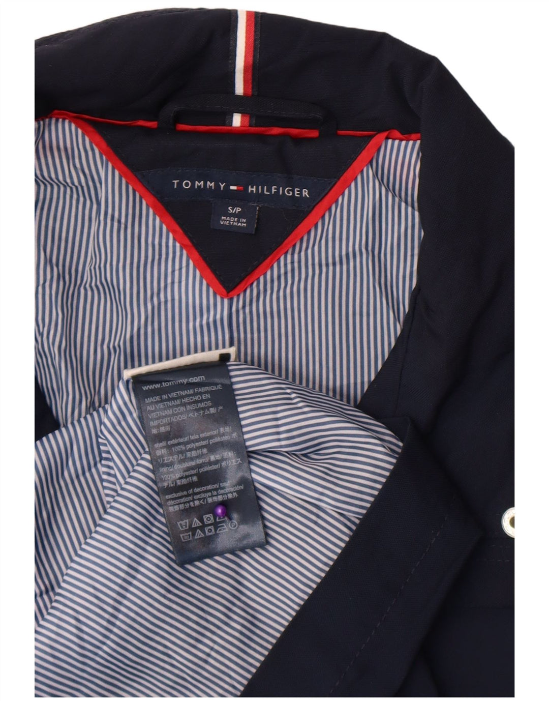 Tommy Hilfiger Veste utilitaire pour femme UK 10 Small Bleu marine Polyester