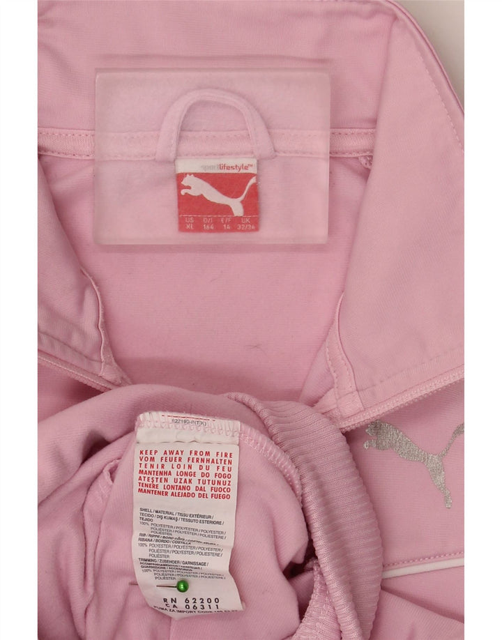 Puma Veste de Survêtement Fille 13-14 ans Rose Rayé Polyester