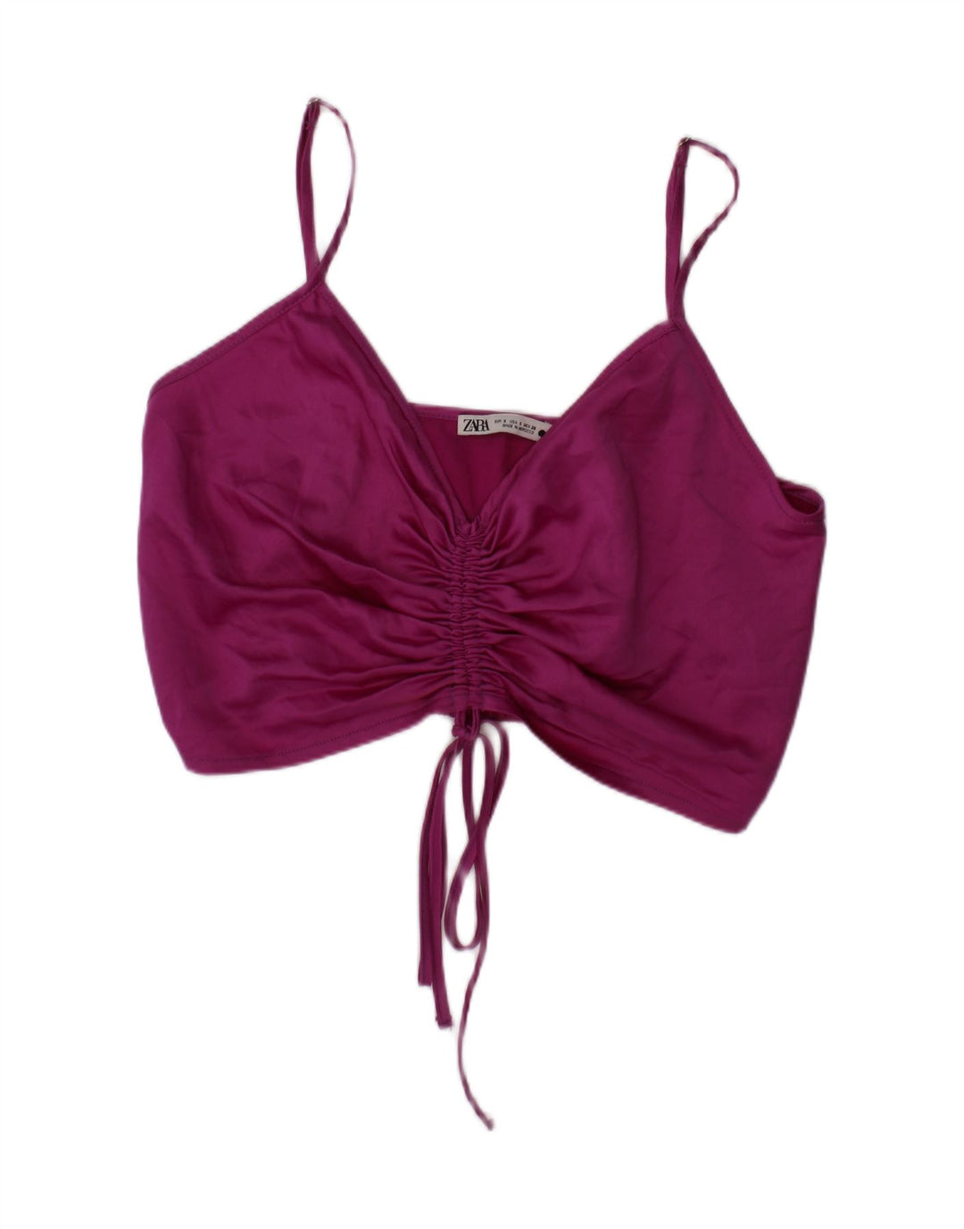 Zara Femme Crop Top Petit Violet Polyester
