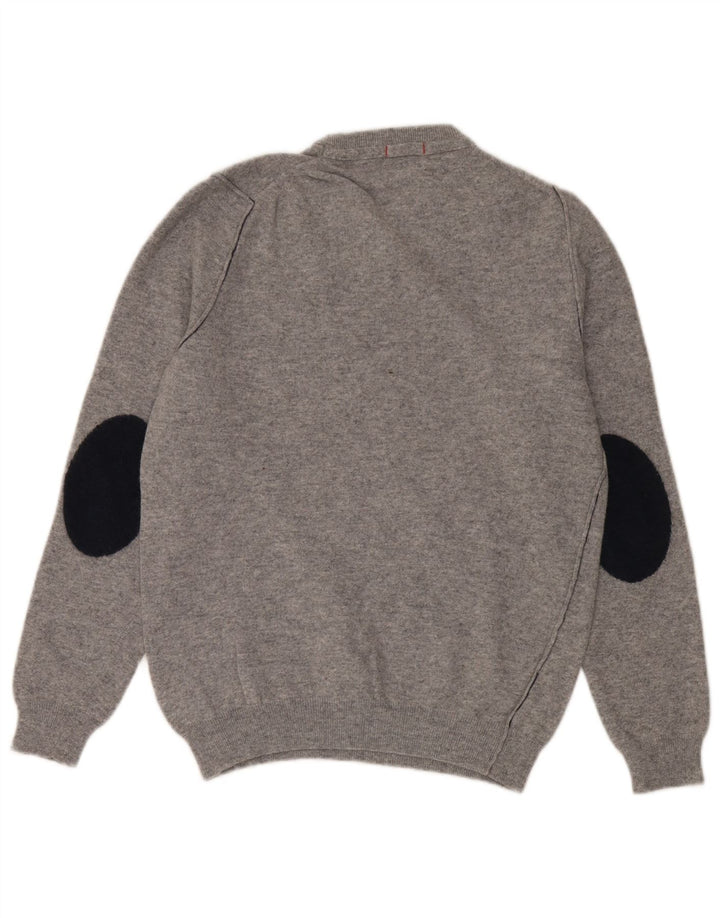 Woolrich Pull à col rond pour femme UK 16 Large Gris Laine