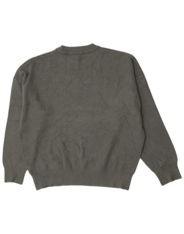 Zara Pull à col rond pour homme Large Vert Viscose
