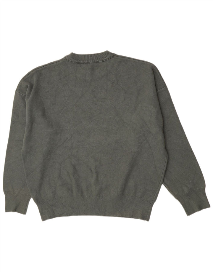 Zara Pull à col rond pour homme Large Vert Viscose