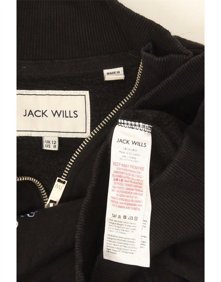 Jack Wills Sweat-shirt graphique surdimensionné pour femme UK 12 Noir moyen