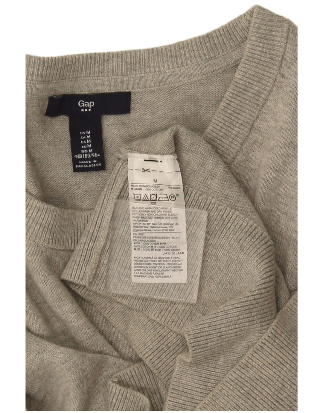 Gap Pull Col Bateau Homme Gris Moyen Moucheté Coton