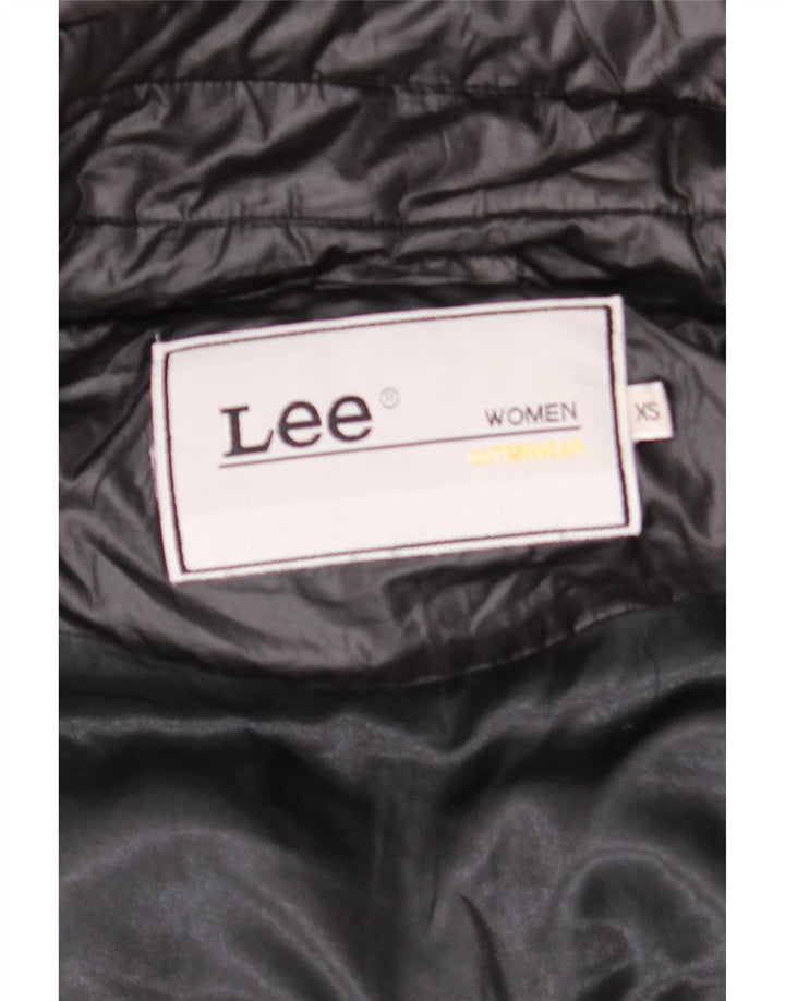Lee Veste matelassée surdimensionnée à capuche pour femme UK 6 XS Noir Polyester
