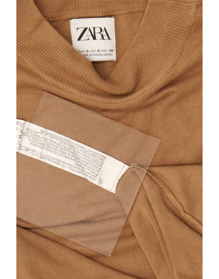 Zara Homme Pull Col Roulé Petit Beige Viscose