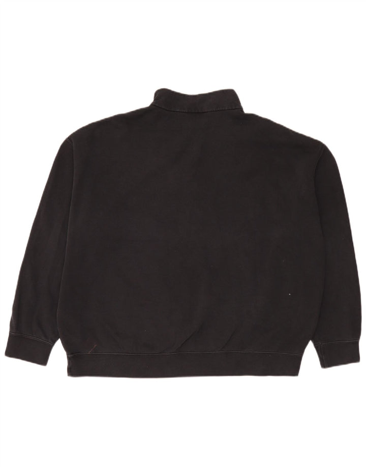 Nike Sweat-shirt surdimensionné à fermeture éclair 1/4 pour femme UK 10 Petit coton noir