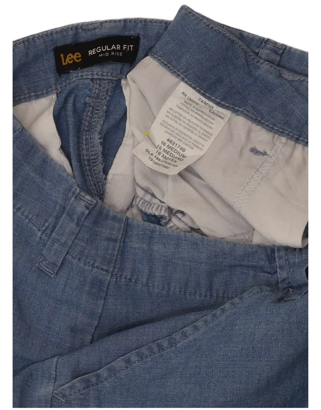 LEE Short décontracté taille moyenne pour femme US 16 2XL W36 Bleu coton