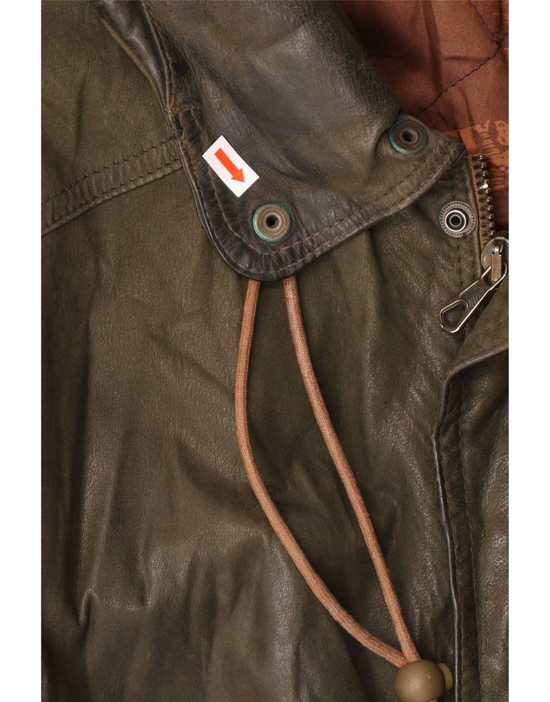 veste en cuir homme vintage IT 52 XL Cuir Kaki