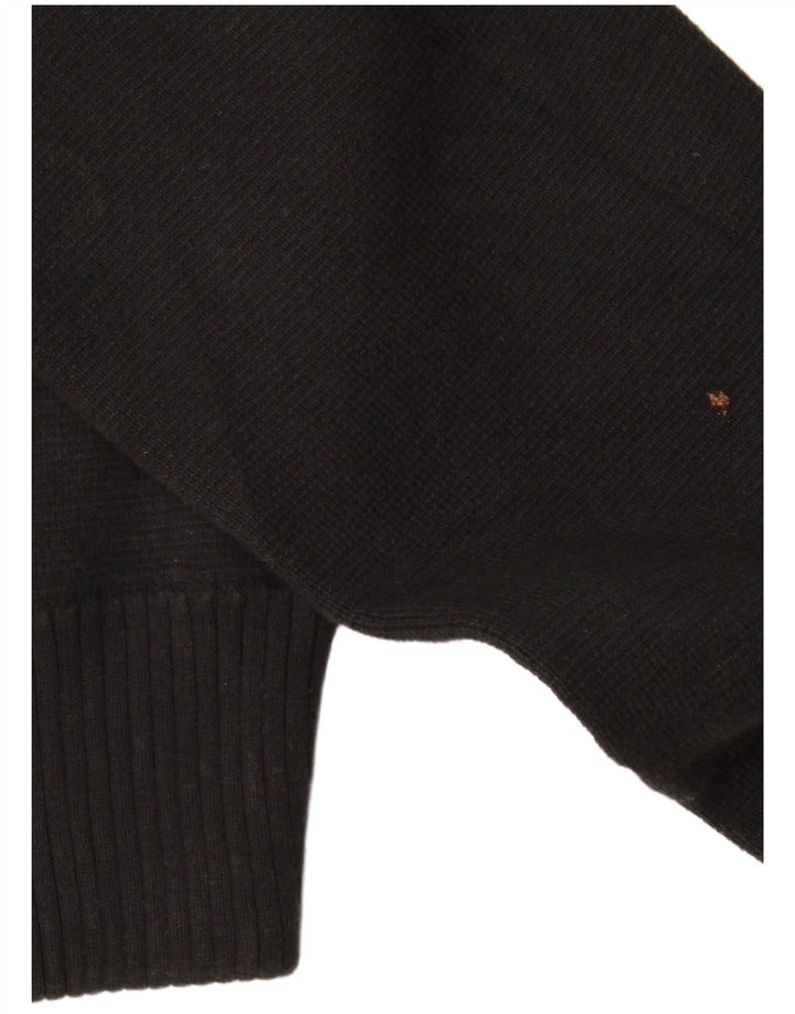 ARMANI JEANS Pull Cardigan Femme UK 12 Coton Noir Moyen