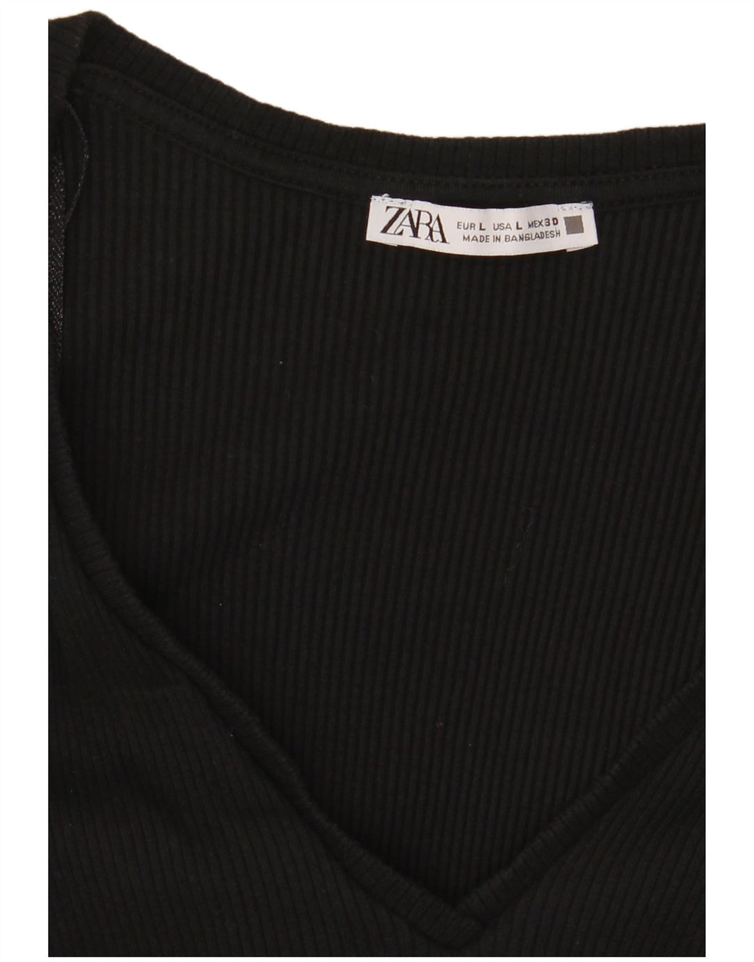 Zara Womens Crop Blouse Top UK 14 Grand Noir